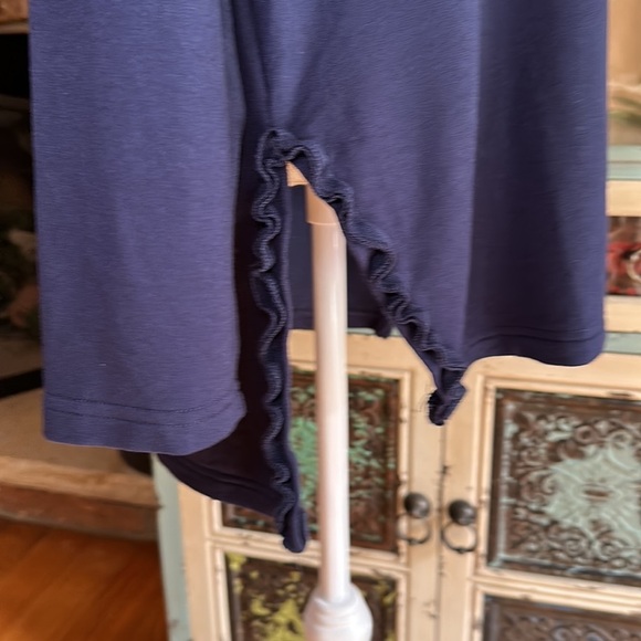 Women’s Db Sunday Pink Ribbon Long Sleeve Split Side Tee Plus Size 1X Navy - Picture 4 of 10